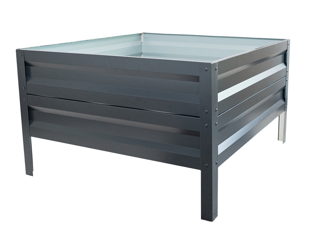 E-shop Vyvýšený záhon LEGI 0,65 × 1 m, pozinkovaný oceľový rám, výška 40 cm, antracit