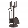 Krbové náradie v.49 cm, ČIERNA oceľ, sada 4 dilena so stojanom