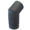 2142 dymove koleno s otv 150 mm 45 t 1 5 mm cierne