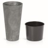 Kvetináč TUBUS SLIM BETON EFFECT + vklad marengo 30 cm