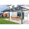 Hliníková pergola Terrassendach Premium 4,10 x 3,06 m - číry polykarbonát s pruhmi/antracit