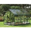 Skleník zo skla VITAVIA VENUS 6200, číre sklo 3 mm, zelený  + základňa VITAVIA VENUS 6200 zelená